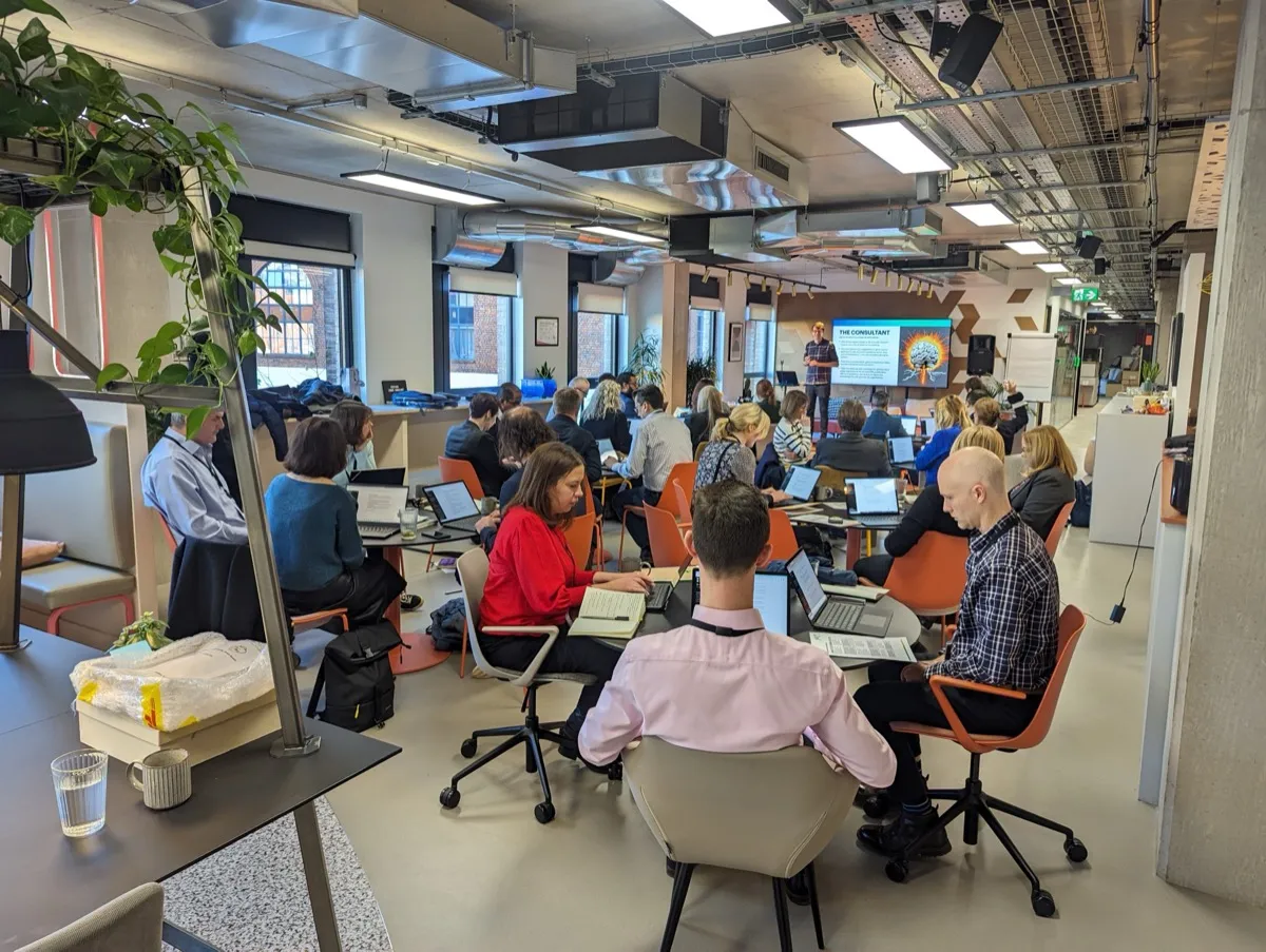 AI training workshop participants from multiple industries