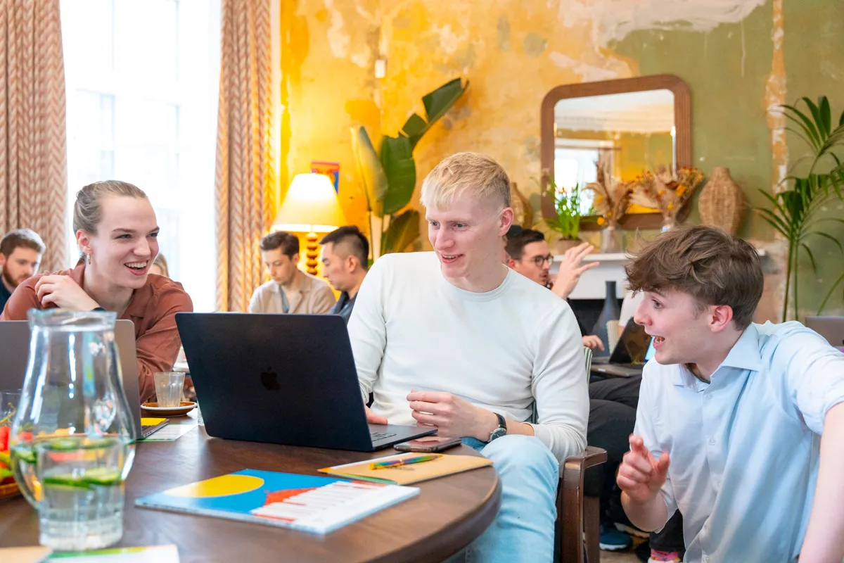 Participants collaborating